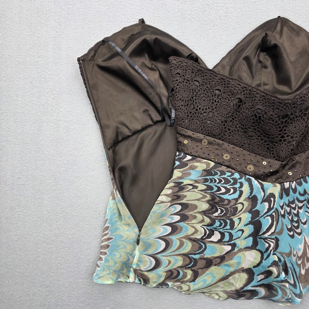 Laundry by Shelli Segal Halter Top Womens Small Crochet Lace 100% Silk VTG Y2K - Picture 7 of 11